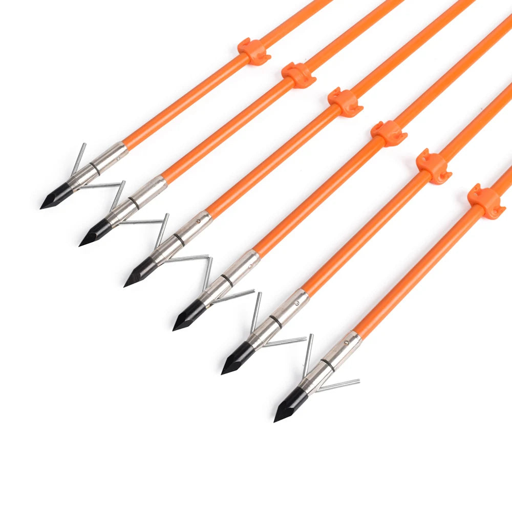 6pcs NIKA ARCHERY Bowfishing Arrows 32" Fish Hunting Solid Fiberglass Shaft for All Bows - Kathy's Sporting Goods