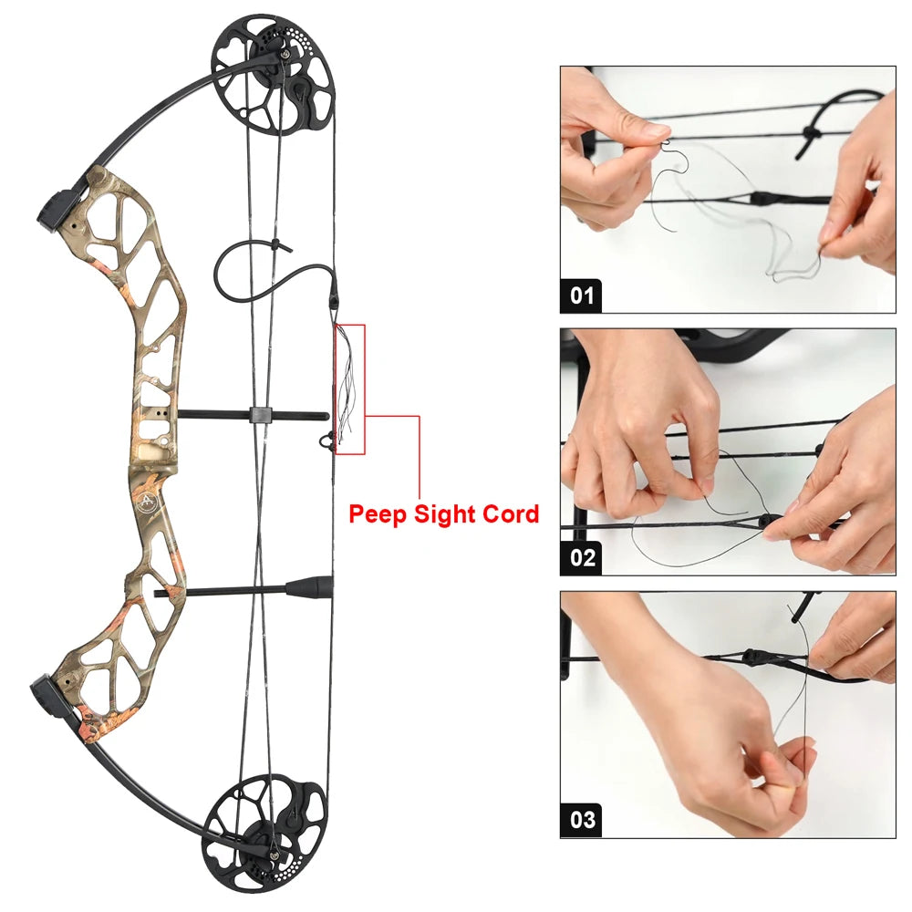 Compound Bow Archery Sets  Adjustable Draw Weight 19-70lbs IBO 320 FPS for Outdoor Hunting Target Shooting Bow Accessories Kit - Kathy's Sporting Goods