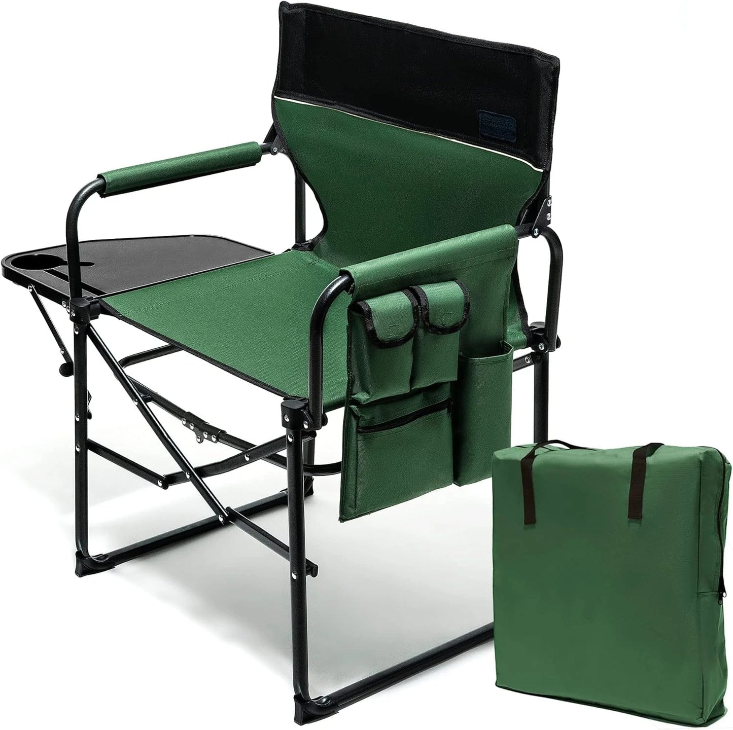 Oversized Camping Directors Chair 2 Pack,Portable Folding Lawn Chairs for Adults Heavy Duty with Side Table,Foldable Camp Chairs - Kathy's Sporting Goods