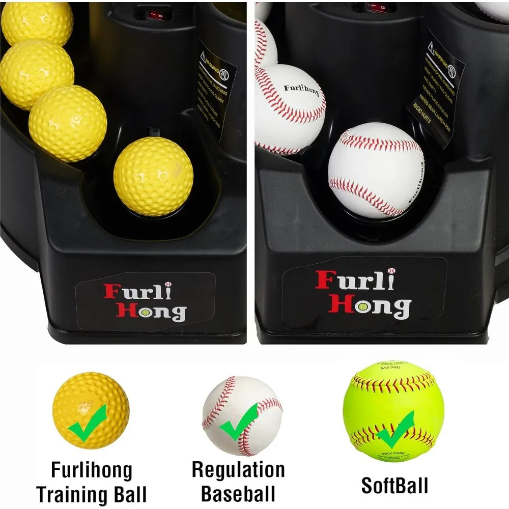 Rechargeable Baseball/Softball Toss Machine with Extendable Ball Stacker, Height Adjustable, Use Regulation Baseballs, - Kathy's Sporting Goods