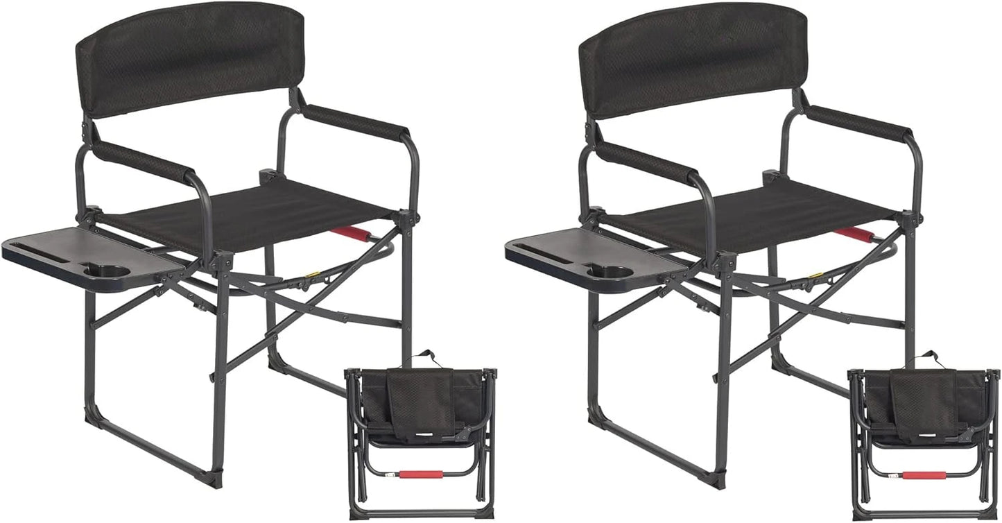 Oversized Camping Directors Chair 2 Pack,Portable Folding Lawn Chairs for Adults Heavy Duty with Side Table,Foldable Camp Chairs - Kathy's Sporting Goods