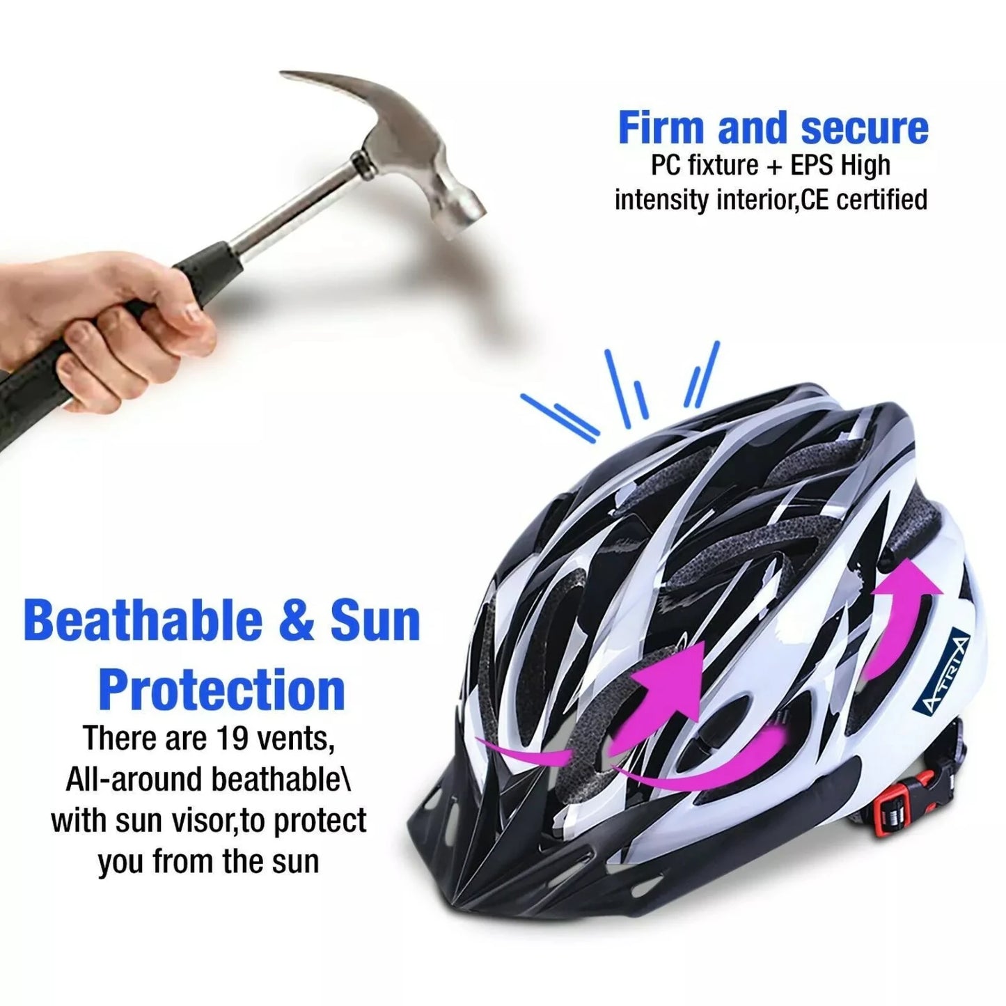 Bicycle Helmet Safety Cycling MTB Adult Mountain Road Bike Adjustable Helmet - Kathy's Sporting Goods