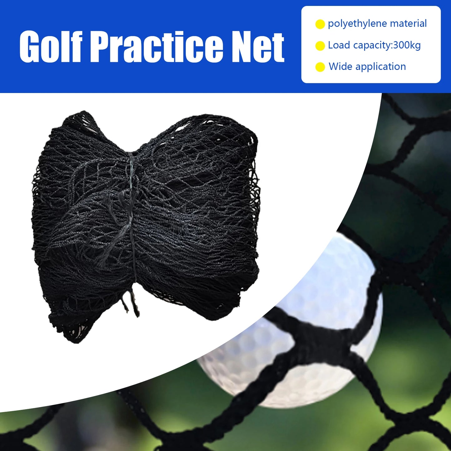 Golf Practice Net 3 * 3m Black Sports Practice Barrier Net Durable High Impact Net Professional Golf Training Aid - Kathy's Sporting Goods