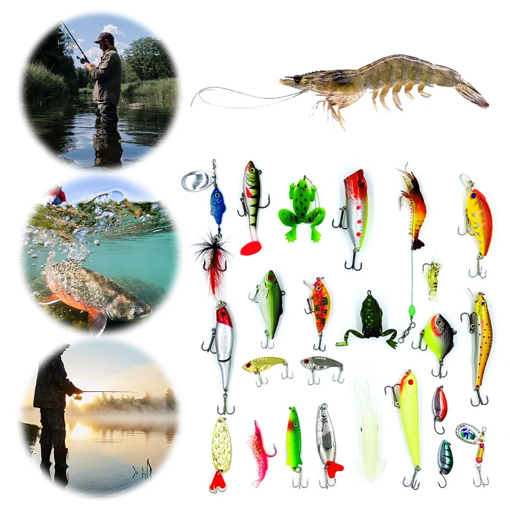 Christmas Countdown 24 Days Fishing Set with Spoons Minnow Crankbait 2024 Fishing Advent Calendar Christmas Gifts for Men