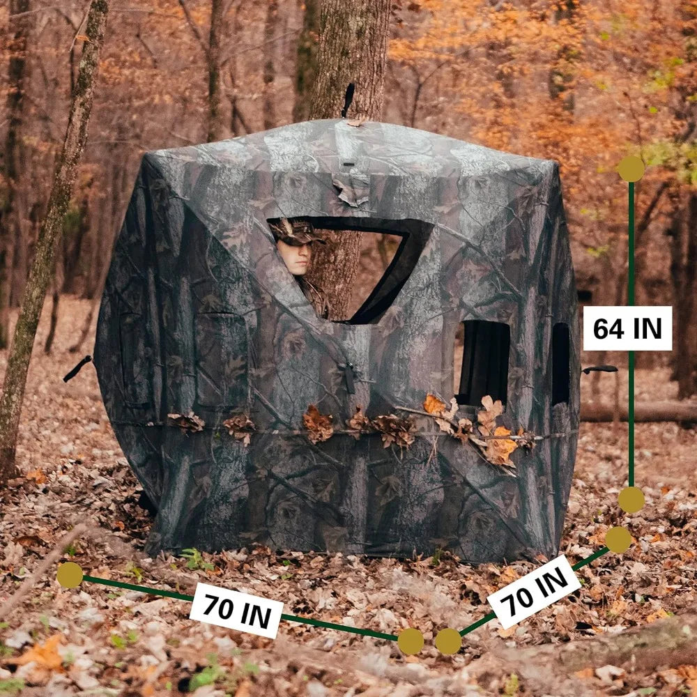 Hunting Blind, Ground Blind Stands for Deer, Turkey, Duck Hunting, Choose Pop-Up, Hub, and 360 View Hub-Style - Kathy's Sporting Goods