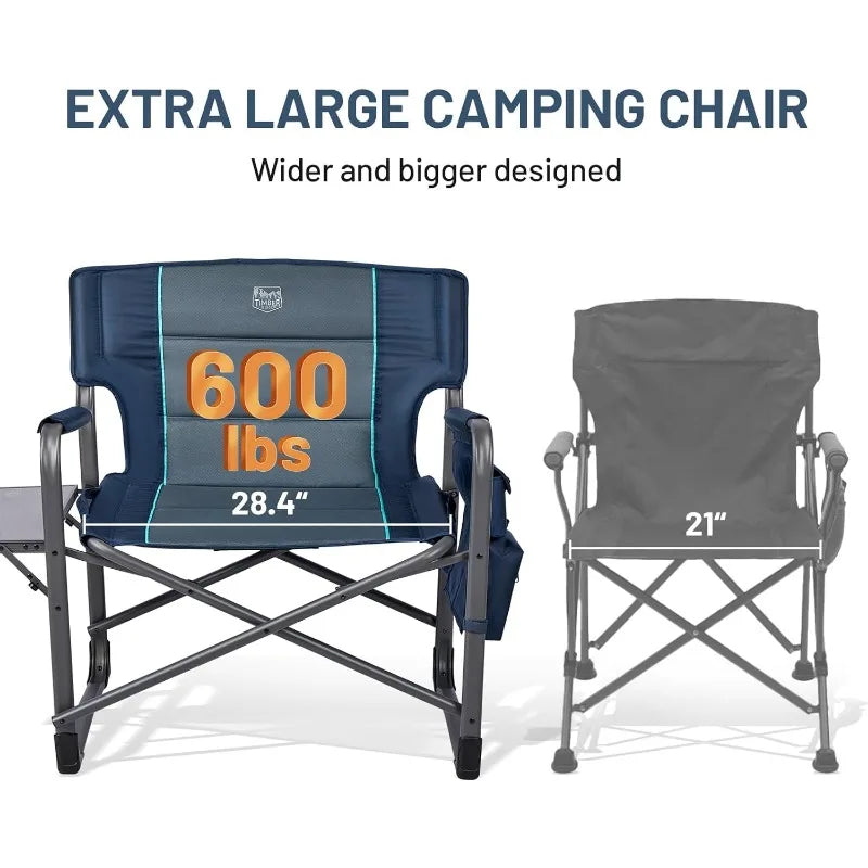 TIMBER RIDGE XXL Upgraded Oversized Directors Chairs with Foldable Side Table, Heavy Duty Camping Chair - Kathy's Sporting Goods