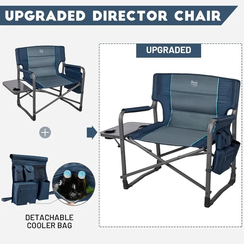 TIMBER RIDGE XXL Upgraded Oversized Directors Chairs with Foldable Side Table, Heavy Duty Camping Chair - Kathy's Sporting Goods