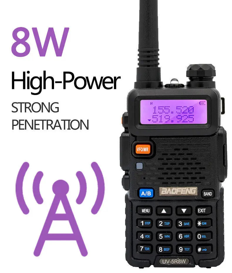 4X Baofeng UV-5R 8W Walkie Talkie Dual Band VHF UHF Long Range High Power Ham Radio UV5R 5R Handheld Two Way Radio For Hunting - Kathy's Sporting Goods