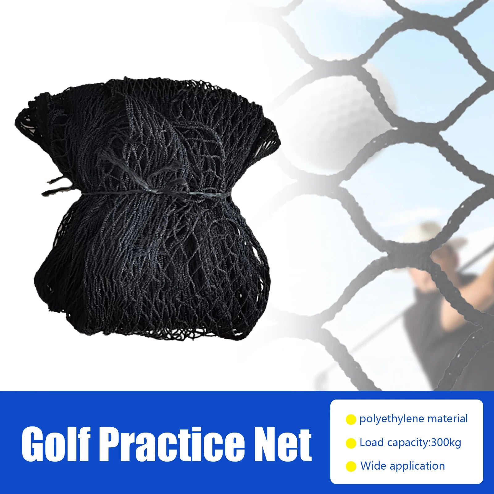 Golf Practice Net 3 * 3m Black Sports Practice Barrier Net Durable High Impact Net Professional Golf Training Aid - Kathy's Sporting Goods