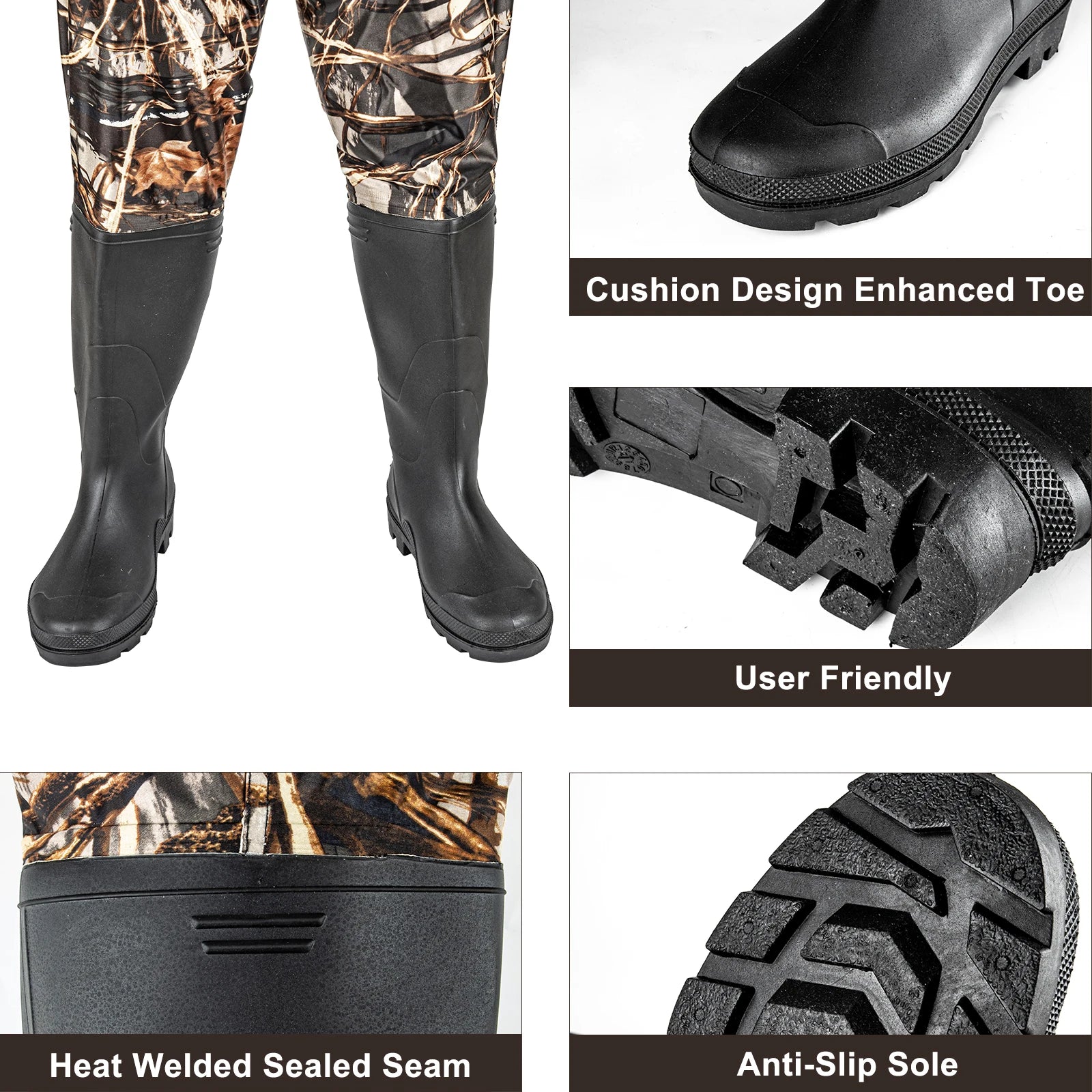 Waders Men with Boots for Fishing Waterproof Chest Wader Nylon&PVC Hunting Well - Kathy's Sporting Goods