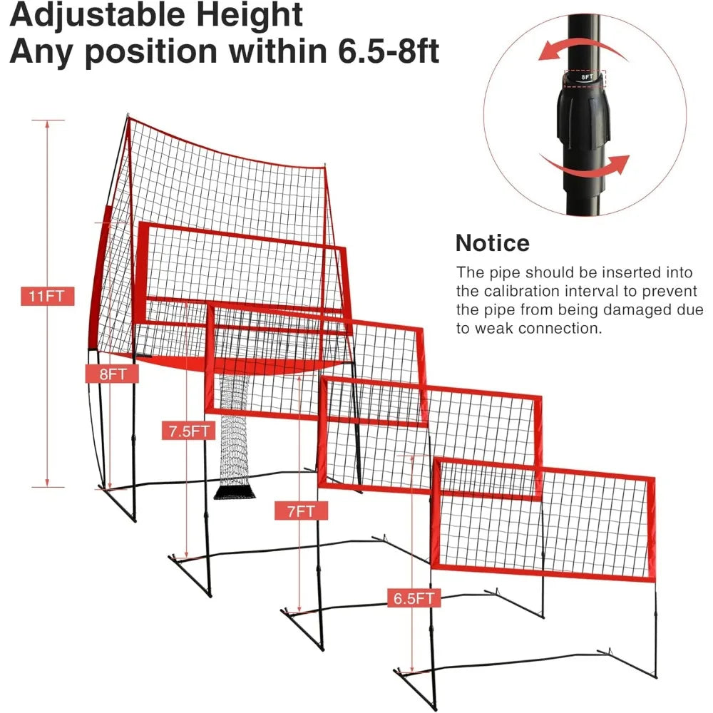 Volleyball Training Equipment Net for Backyard Hitting Serving Passing, Portable Volleyball Practice Net Station