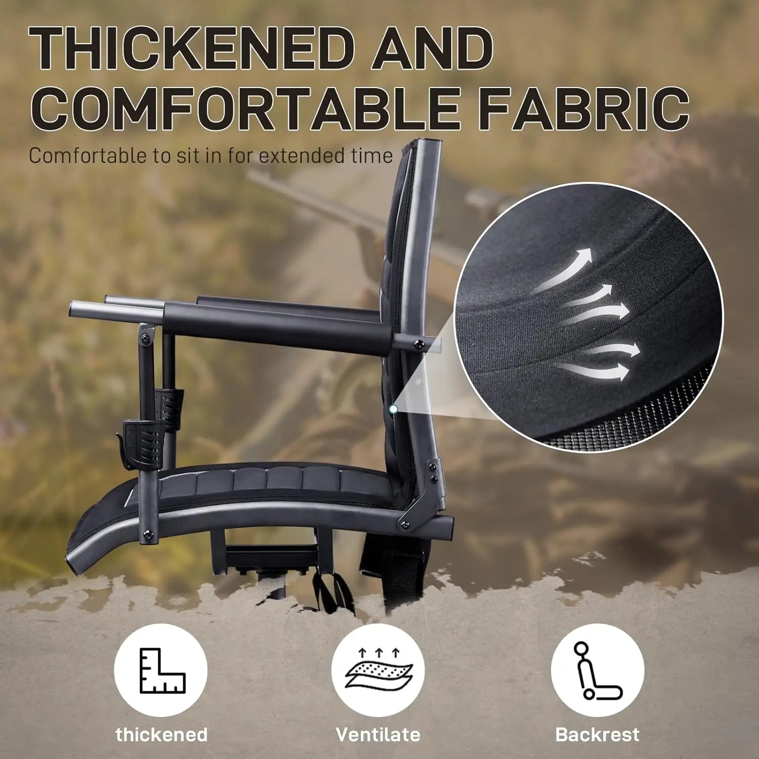 Silent Swivel Hunting Chair for Blinds, Adjustable Folding Hunting Seats for Outdoor Activities. - Kathy's Sporting Goods