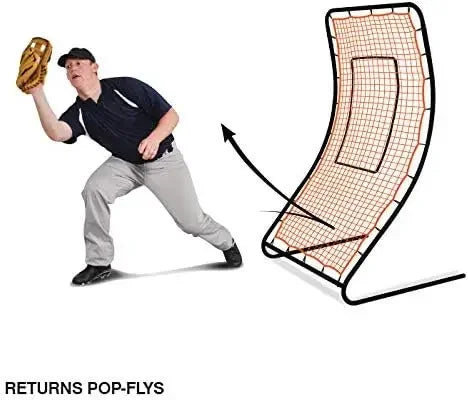 Infinity Pitchback Screen Rebound Net for Baseball/Softball Training, 54"x36", Black/Orange - Kathy's Sporting Goods