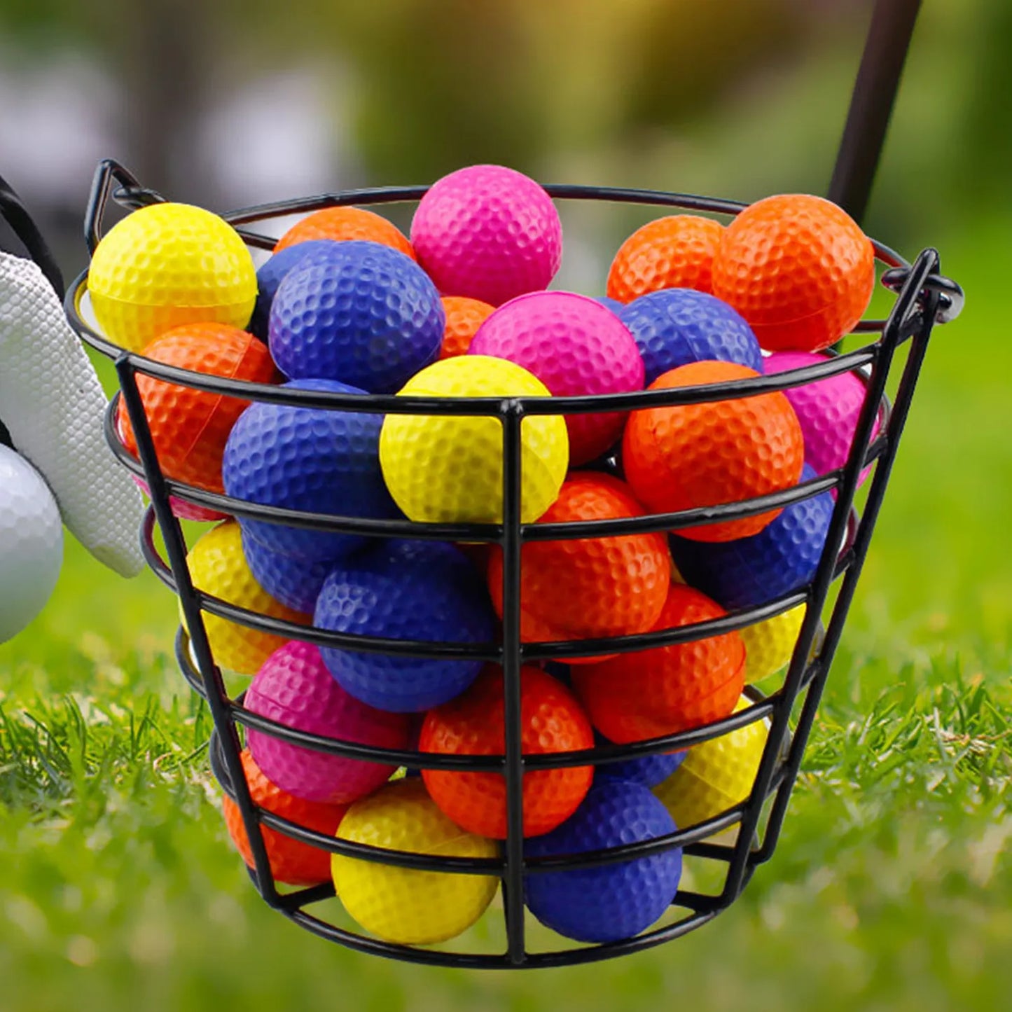 Metal Golf Ball Storage Basket Durable Golf Ball Container Large Capacity Ball Carrying Bucket - Kathy's Sporting Goods