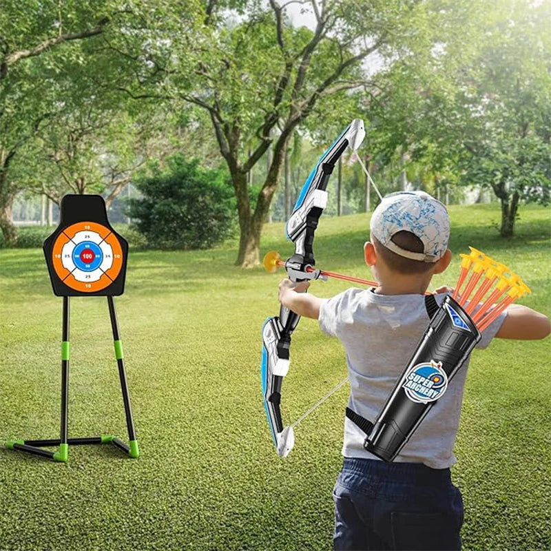 2 Pack Archery toy Set  - Includes 2 Bows, 20 Suction Cup Arrows & 2 Quivers & Standing Target, Outdoor Toys for Kids - Kathy's Sporting Goods