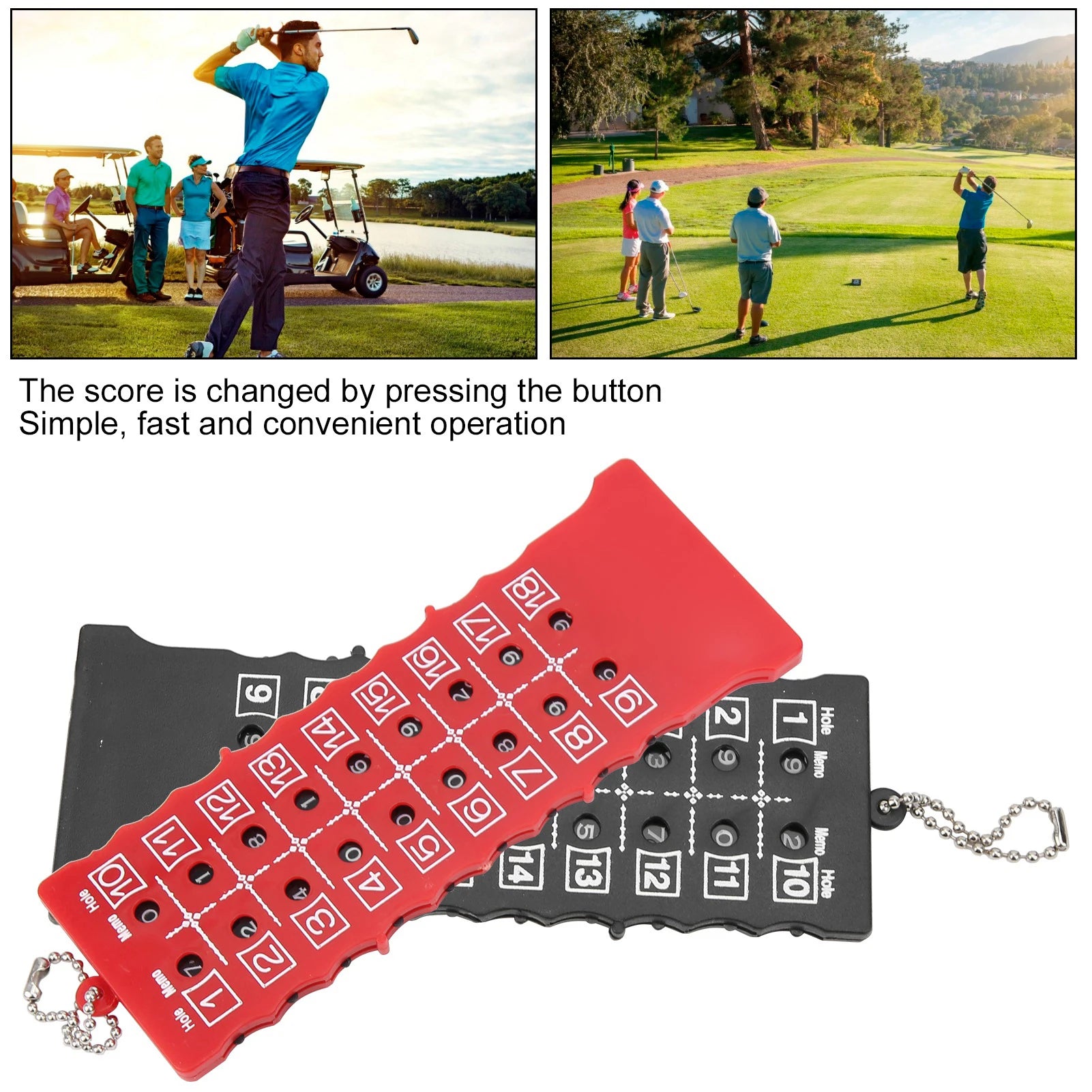 2pcs 18 Hole Golf Score Counter Scoreboard Training Practice Competition Accessory Black Red - Kathy's Sporting Goods