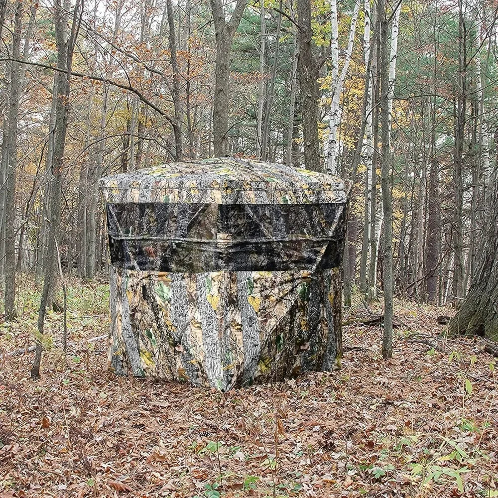 3 Person Pop up Ground Blind, Portable Hunting Blind with Mesh Windows, Carrying Bag & Ground Stakes, with Hub System - Kathy's Sporting Goods