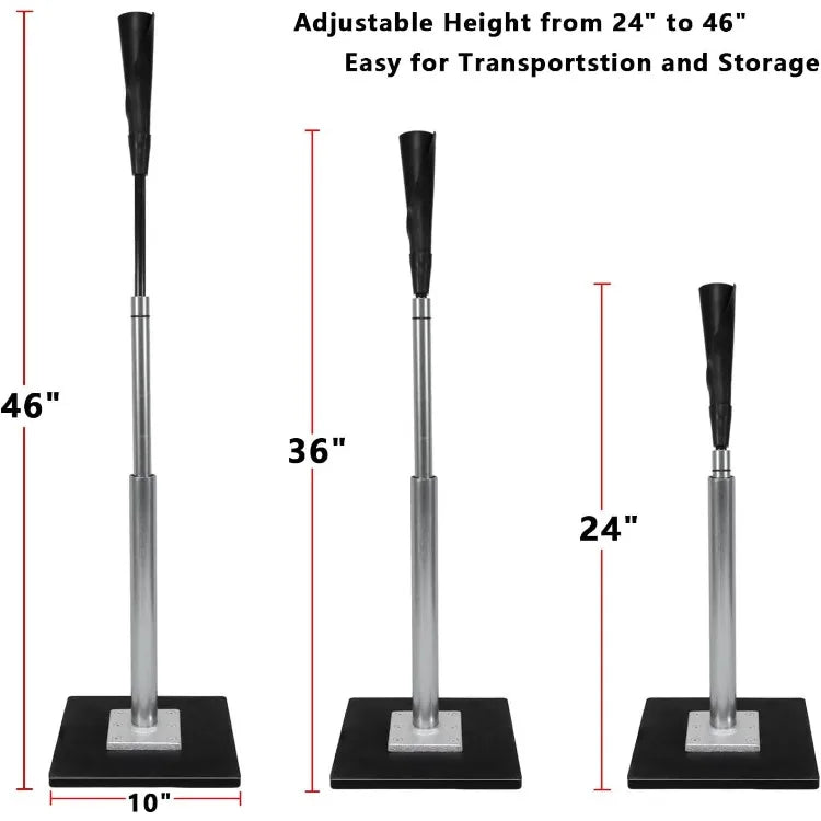 Baseball Batting Tee - Professional Hitting Tee for Baseball/Softball with Ultra- Flexible Rubber Top - Easy Height Adjustment - Kathy's Sporting Goods