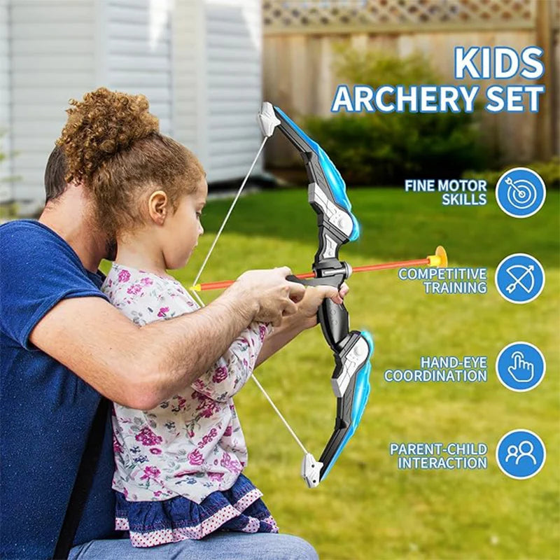 2 Pack Archery toy Set  - Includes 2 Bows, 20 Suction Cup Arrows & 2 Quivers & Standing Target, Outdoor Toys for Kids - Kathy's Sporting Goods