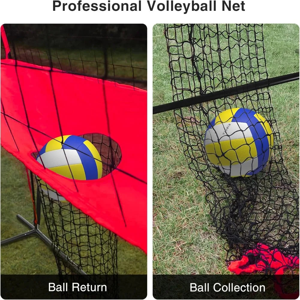 Volleyball Training Equipment Net for Backyard Hitting Serving Passing, Portable Volleyball Practice Net Station