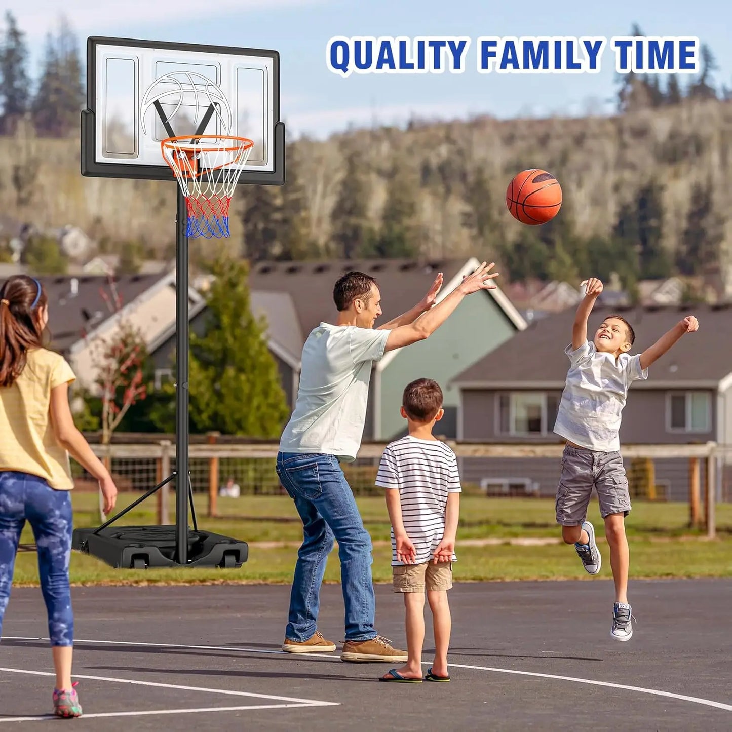 Portable Basketball Hoop Goal System for Kids Youth and Adults in Backyard/Driveway/Ind - Kathy's Sporting Goods