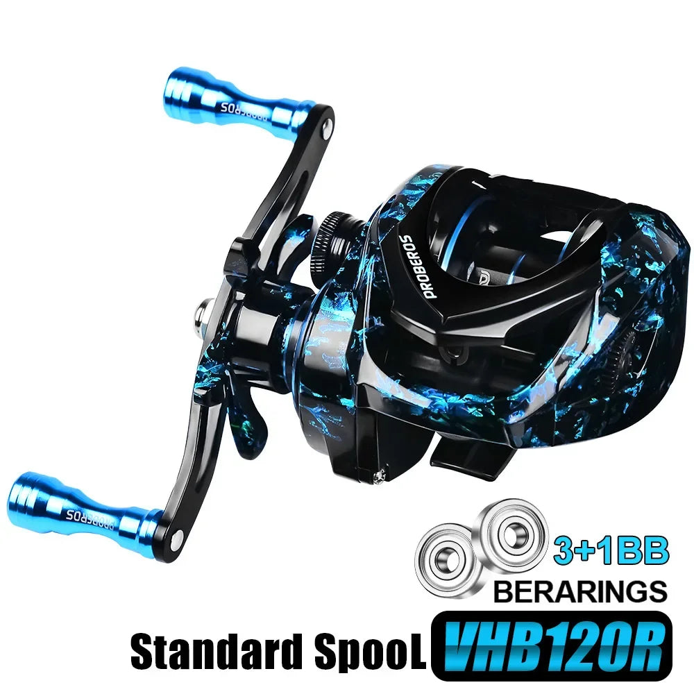 Baitcasting Fishing Reel 7.2:1 Gear Ratio 8Kg/17.6Lb Max Drag Casting Reel with Metal Spool - Kathy's Sporting Goods