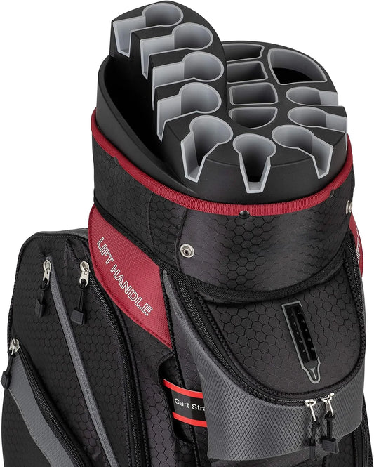 Generation 2 Organizer Golf Cart Bag with 14 Way Head Lock Anti Rattle Divider Top - Kathy's Sporting Goods