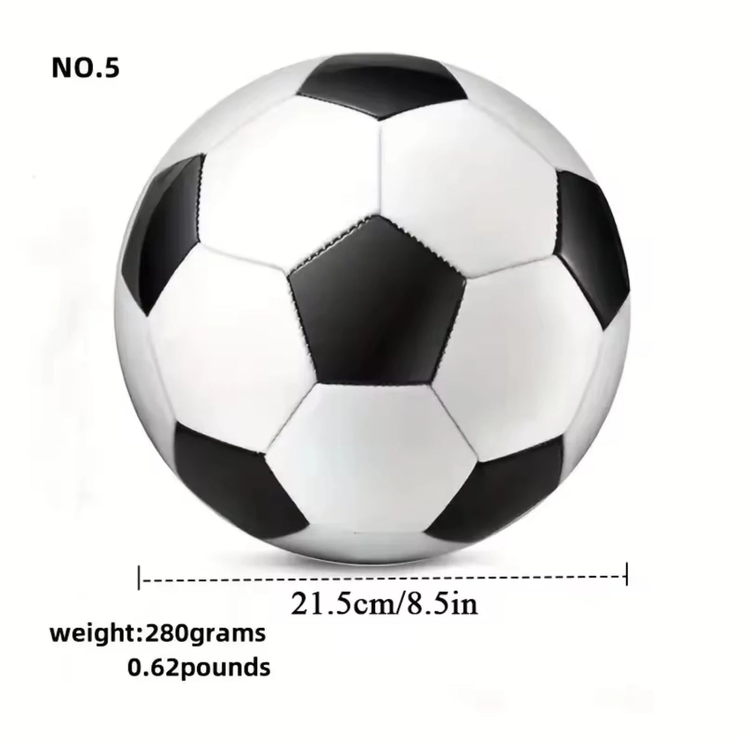 New Size 5 Soccer Ball, Durable PVC  Football Suitable  Competitions, Training (with inflator) - Kathy's Sporting Goods